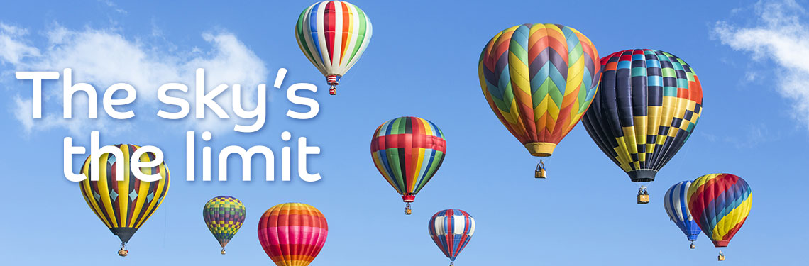 Hot air balloons in the sky