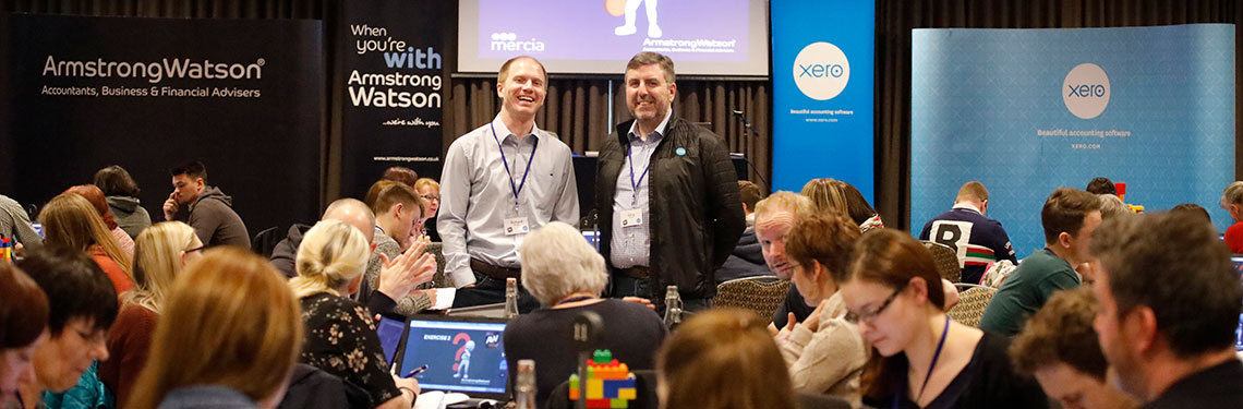 Men at a conference