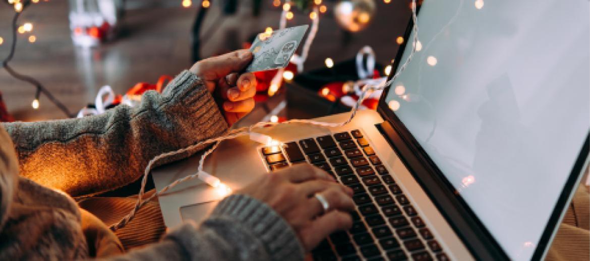 Woman buying Christmas presents online