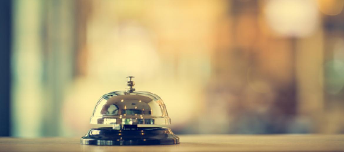 Hotel Reception bell on the desk