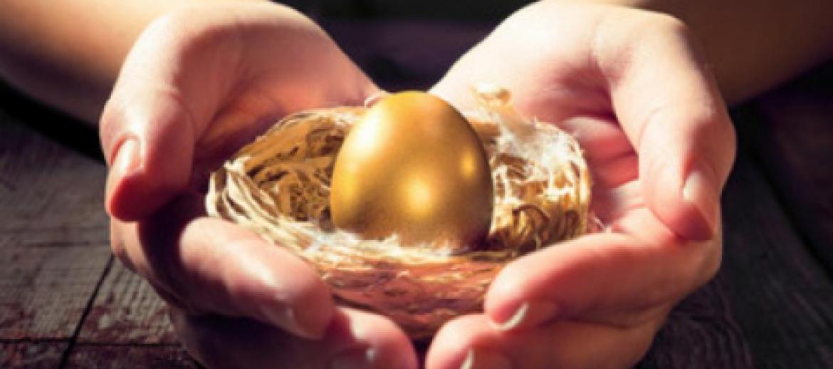 Hands holding Gold Egg