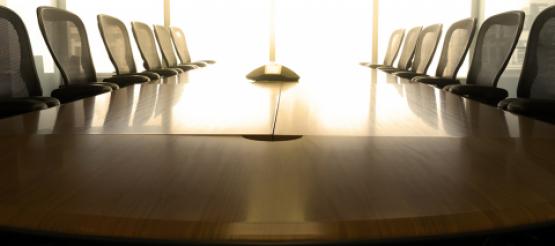 Empty Table in Board Room