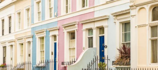 Row of colourful houses