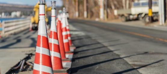 Roadwork traffic cones