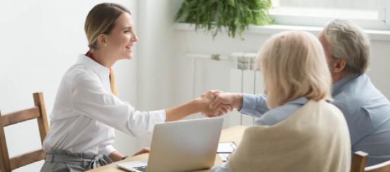 Older couple receiving financial advice