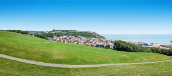 Caravan park by the sea in Hastings UK