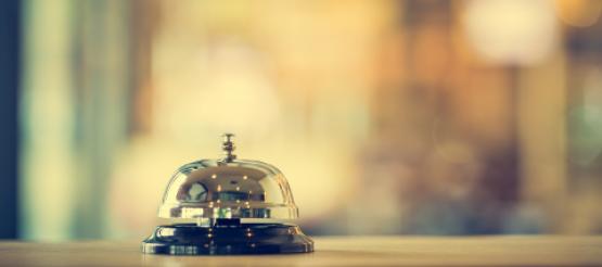 Hotel Reception bell on the desk