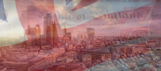 Union Jack and London Landscape