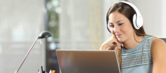 Woman adviser on video call