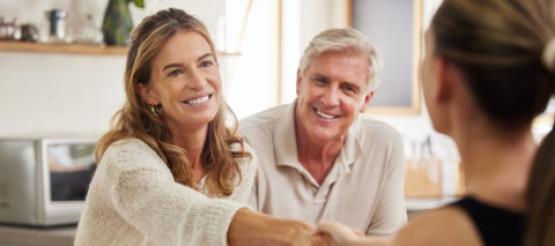 Man and woman having a meeting