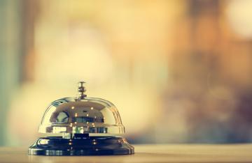 Hotel Reception bell on the desk