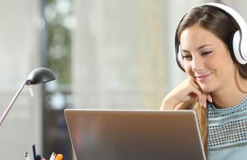 Woman adviser on video call