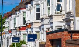 Row of terraced houses in a town