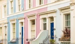 Row of colourful houses