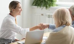 Older couple receiving financial advice