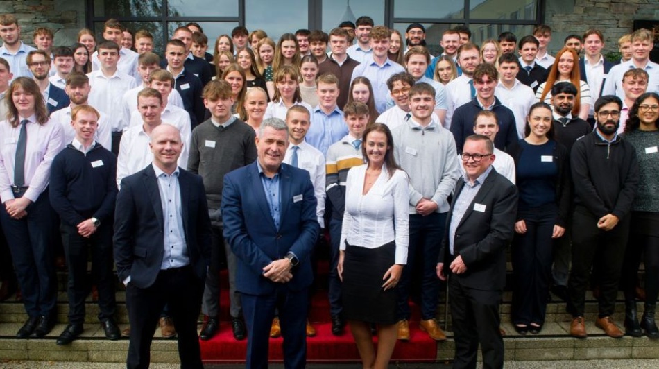 Apprentices stood outside