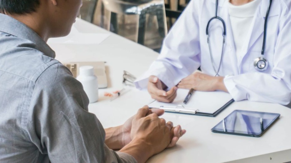 Doctor with patient