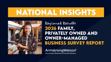 Insights banner for Armstrong Watson’s 2026 Family, Privately Owned and Owner-Managed Business Survey Report.