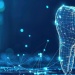 Futuristic digital tooth with connected data points representing dental cybersecurity.